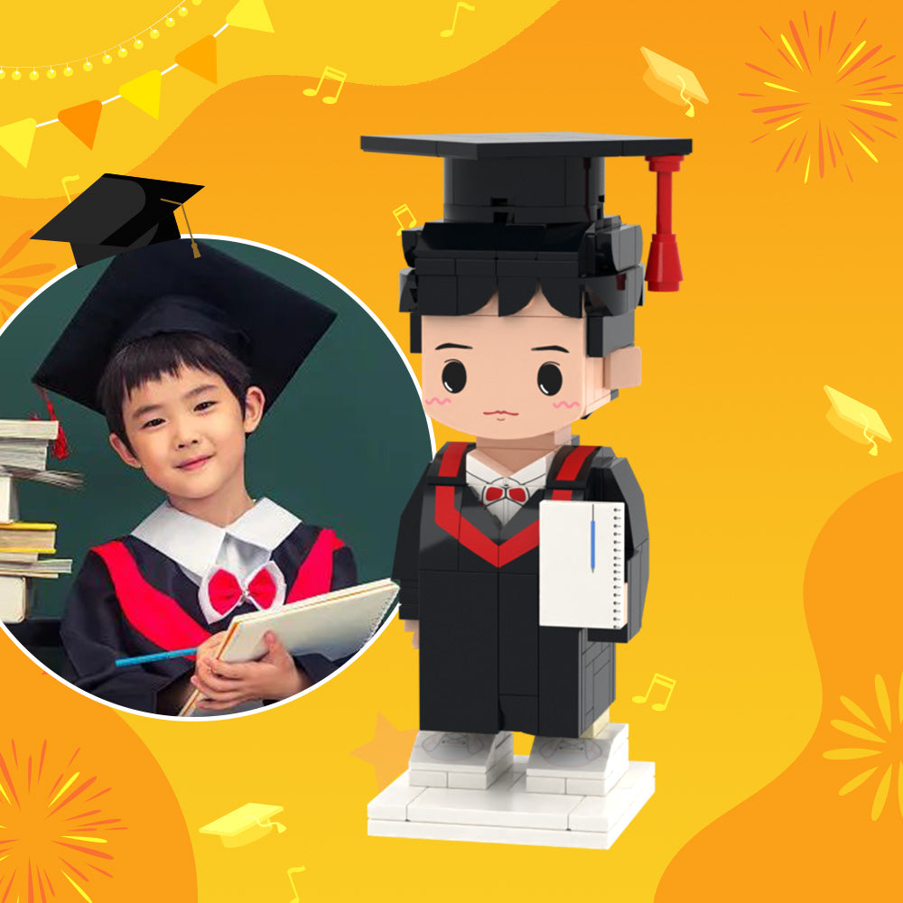 Graduation Gifts  for Kids Full Body Customizable 1 Person Brick Figures Custom Cute Brick Figures