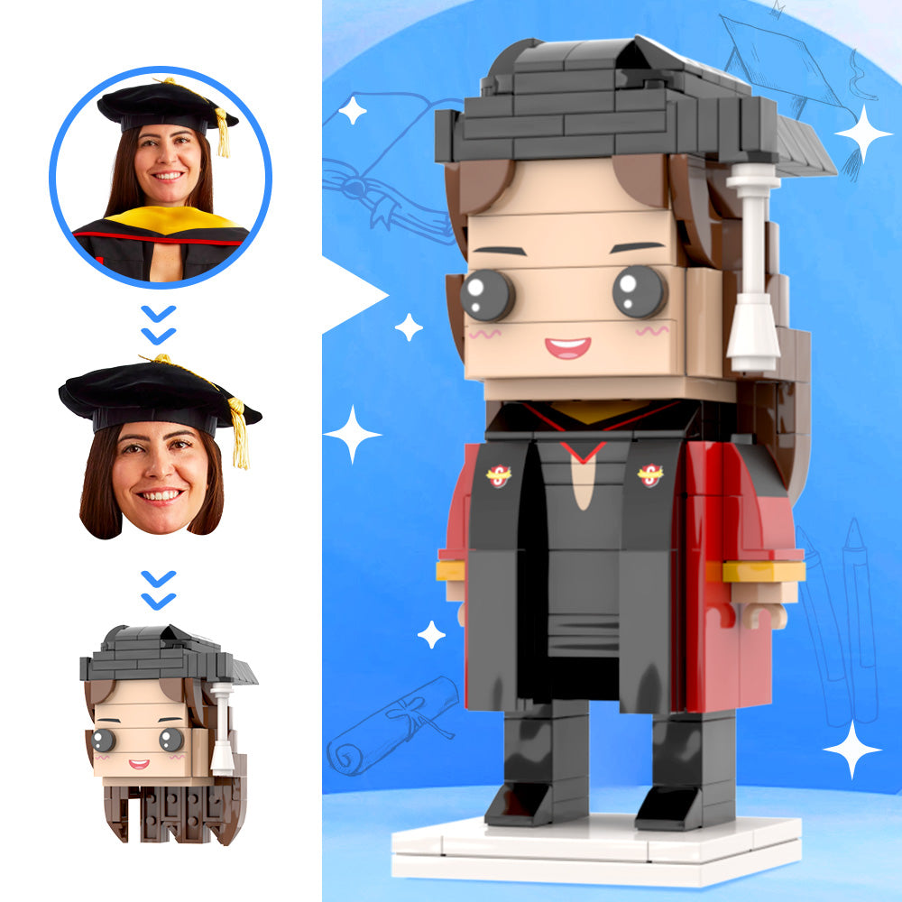 Stanford Graduation Gown Custom Head Brick Figures Personalized Bachelor Uniform Brick Figures Small Particle Block Toy Graduation Gift For Graduates