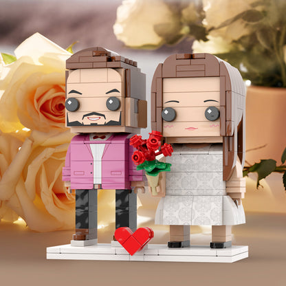 Couple Gift Present For Love Birds Customizable Fully Body 2 People Custom Brick Figures Persanalized Brick Figures