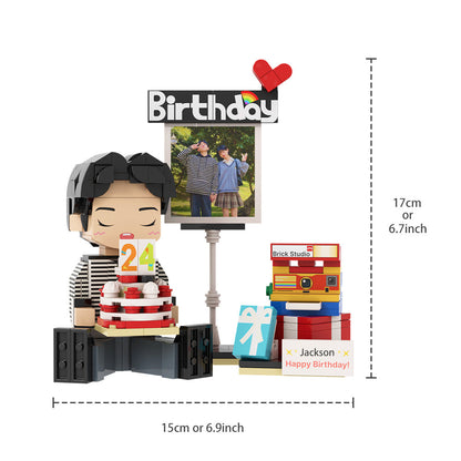 Birthday Gfits for Him Custom Brick Figures Personalized Sitting Brick Figures Small Particle Block Toy