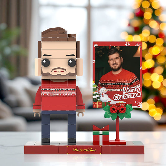 Full Body Christmas Brick Figures For Boys 1 Person Themed Brick Figures with Photo Frame Small Particle Block Toy