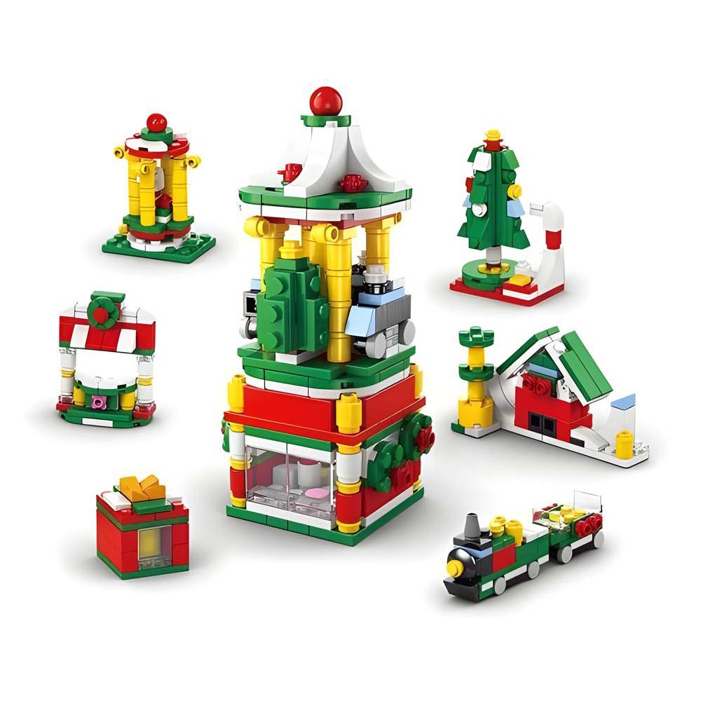 Christmas Sleigh Brick Figures Blind Box  Christmas Brick Figures  Surprise Blind Box  24 Calendar Countdown Gift Box