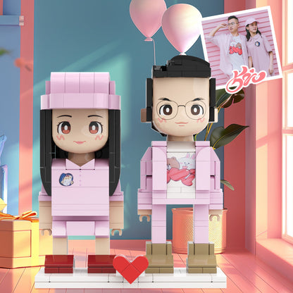 Creative Couple Gifts: Customized double Duddu Brick Figures photo Duddu Brick Figuress, romantic expressions, realizing the appearance of love, surprise Duddu Brick Figures gifts.