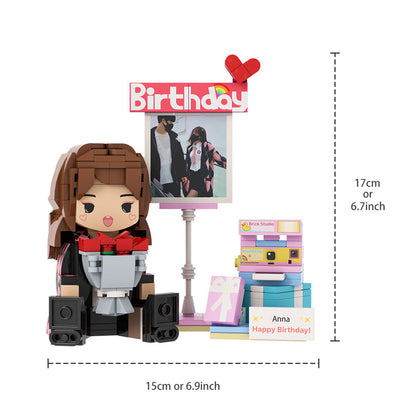 Birthday Gfits for Him Custom Brick Figures Personalized Sitting Brick Figures Small Particle Block Toy