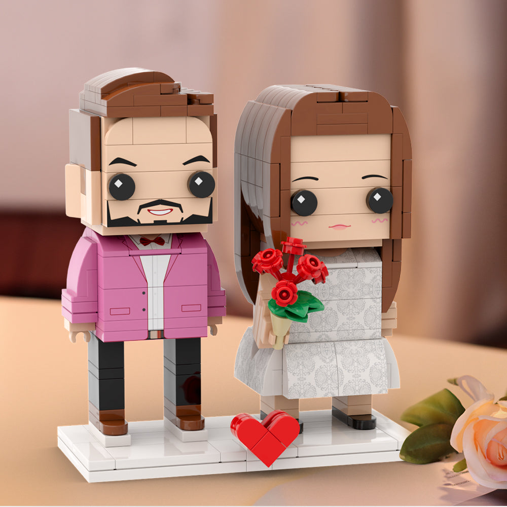 Couple Gift Present For Love Birds Customizable Fully Body 2 People Custom Brick Figures Persanalized Brick Figures