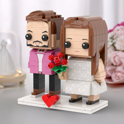 Couple Gift Present For Love Birds Customizable Fully Body 2 People Custom Brick Figures Persanalized Brick Figures