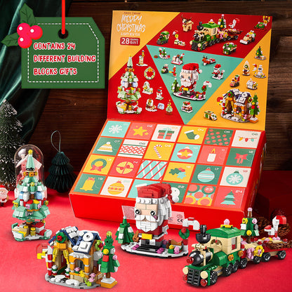 Santa Brick Figures  Surprise Blind Box  24 Calendar Countdown Gift Box Nutcracker Brick Figures Blind Box