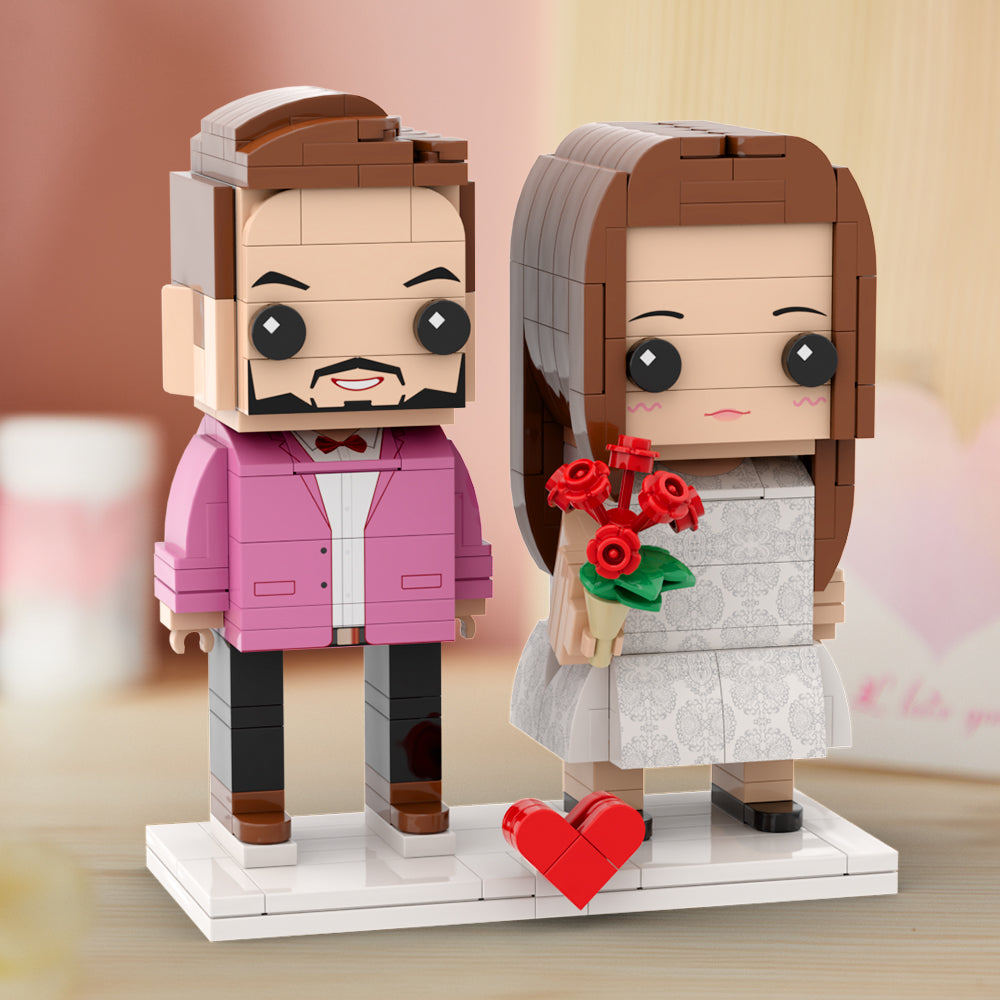 Couple Gift Present For Love Birds Customizable Fully Body 2 People Custom Brick Figures Persanalized Brick Figures