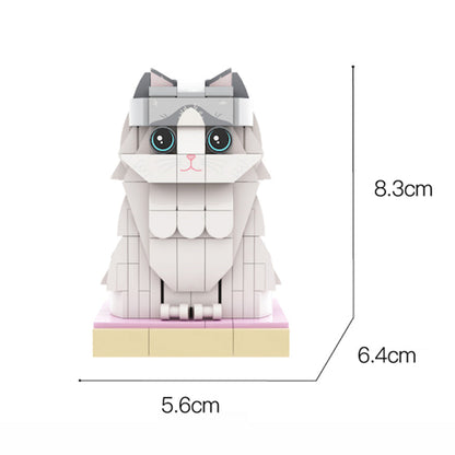 Christmas Cat With Scarf And Hat Fully Body Customizable 1 Cat Personalized X-Mas Cat Photo CustomBrick Figures Small Particle Block Customized Cat Only