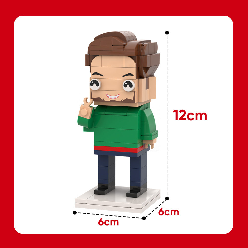 Gifts for Her Full Body Customizable 1 Person Brick Figures Custom Brick Figures Personalized Small Particle Block Toy