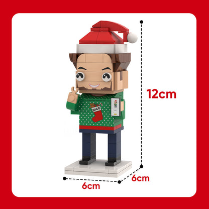 Christmas Custom Brick Figures Full Body Customizable 1 Person Small Particle Block Toy Brick Me Figures