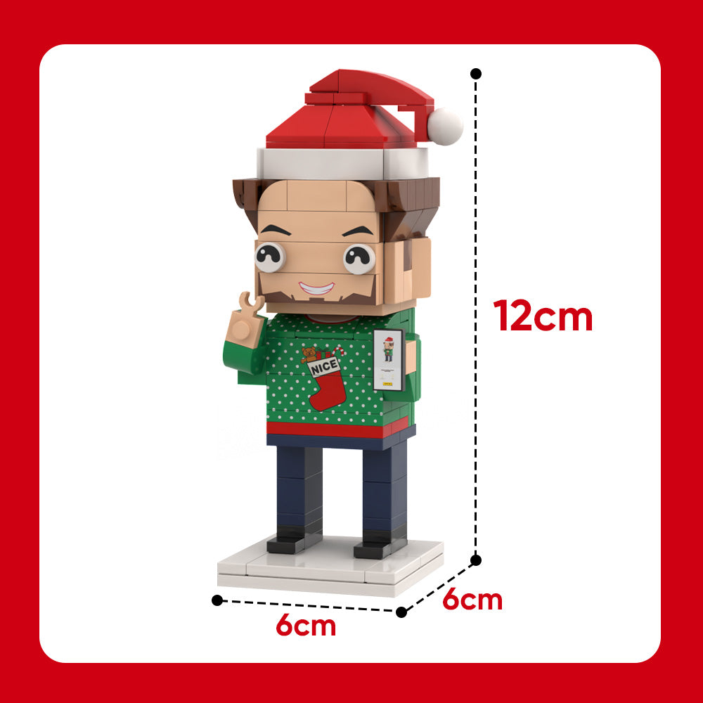 Christmas Beach Bikini Style Full Body Customizable 1 Person Custom Brick Figures Small Particle Block Toy Brick Me Figures Christmas Brick For Hot Weather