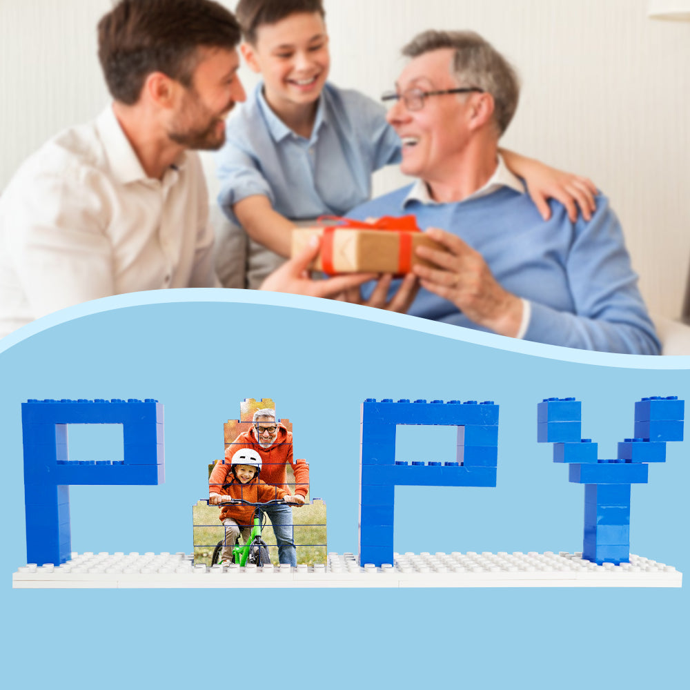 Personalized Papy Photo Building Brick Puzzles Photo Block Father's Day Gifts