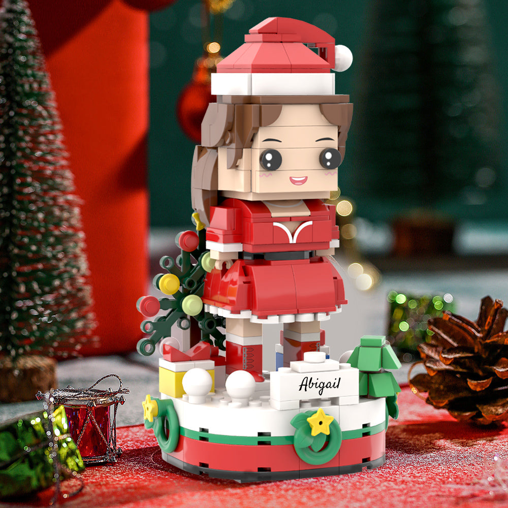 Custom Christmas Gfits Personalized Brick Figures with Name Base