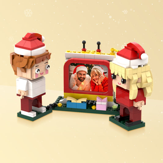 カスタムブリッククリスマスギフト テレビ付きパーソナライズされたブリックフィギュア