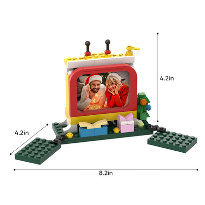 カスタムブリッククリスマスギフト テレビ付きパーソナライズされたブリックフィギュア