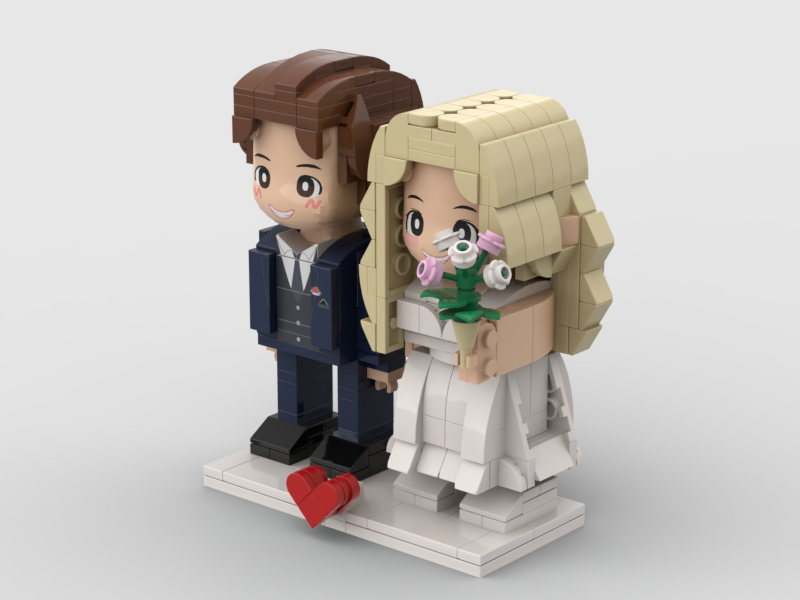 Dreamy White Wedding Couple Duddu Brick Figures Custom Head Brick Figure For Anniversary Gift For Wife And Husband Perfect Wedding Anniversary Souvenir