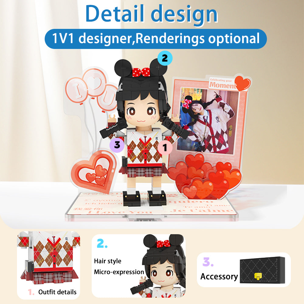 Surprise Gifts: Customized single-person Duddu Brick Figures photo models, customized couple photo models, DIY wedding and Valentine's Day gifts, and figure ornaments.