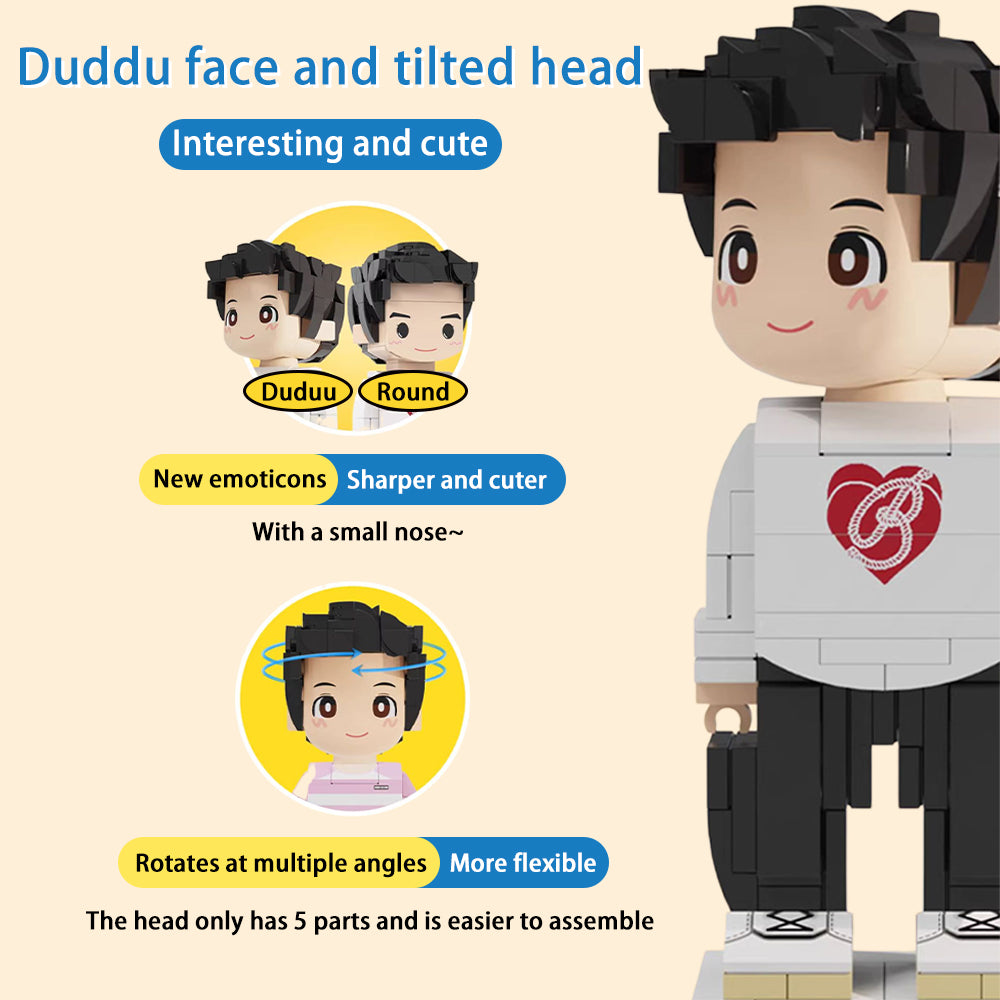 Duddu Brick Figures Surprise Gifts: Special customizations for Valentine's Day: Surprise gifts with Duddu Brick Figures expressing deep affection, handmade DIY gifts with personalized figures