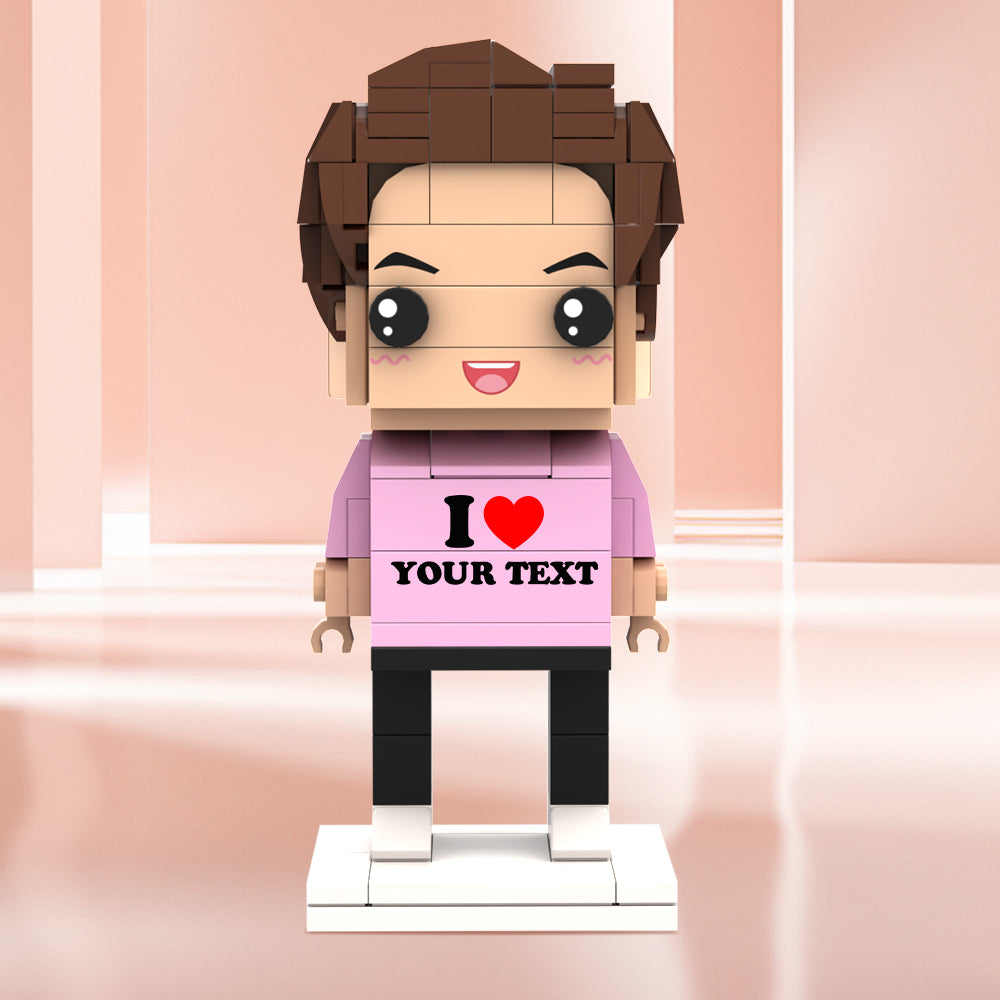 Valentine's Day Gifts Custom Brick Figures Personlized Text Brick Figures I LOVE XXX Brick Figures