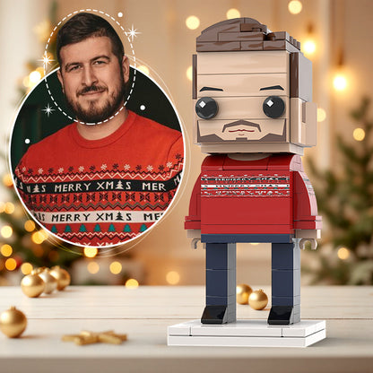 Custom Head Brick Figures Classic X-mas Personalized Interlocking Plastic Toy Christmas Gift For Men