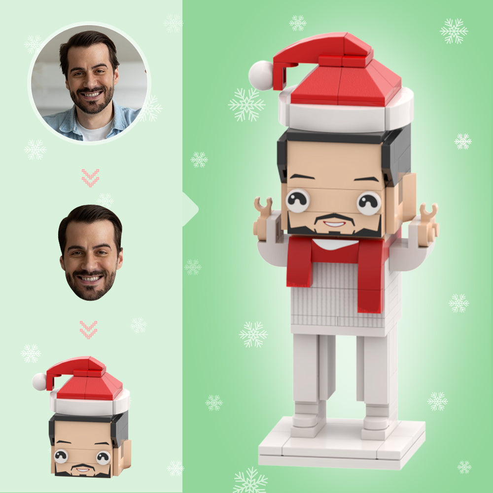 Christmas Gifts Custom Head Brick Figures Personalized Christmas Dress Brick Figures Small Particle Block Toy