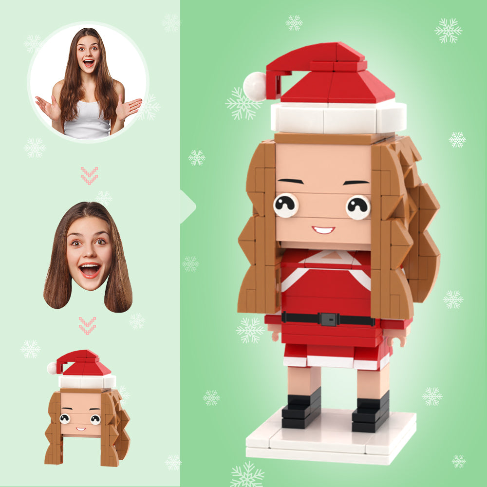 Christmas Gifts Custom Head Brick Figures Personalized Christmas Girl Brick Figures Small Particle Block Toy