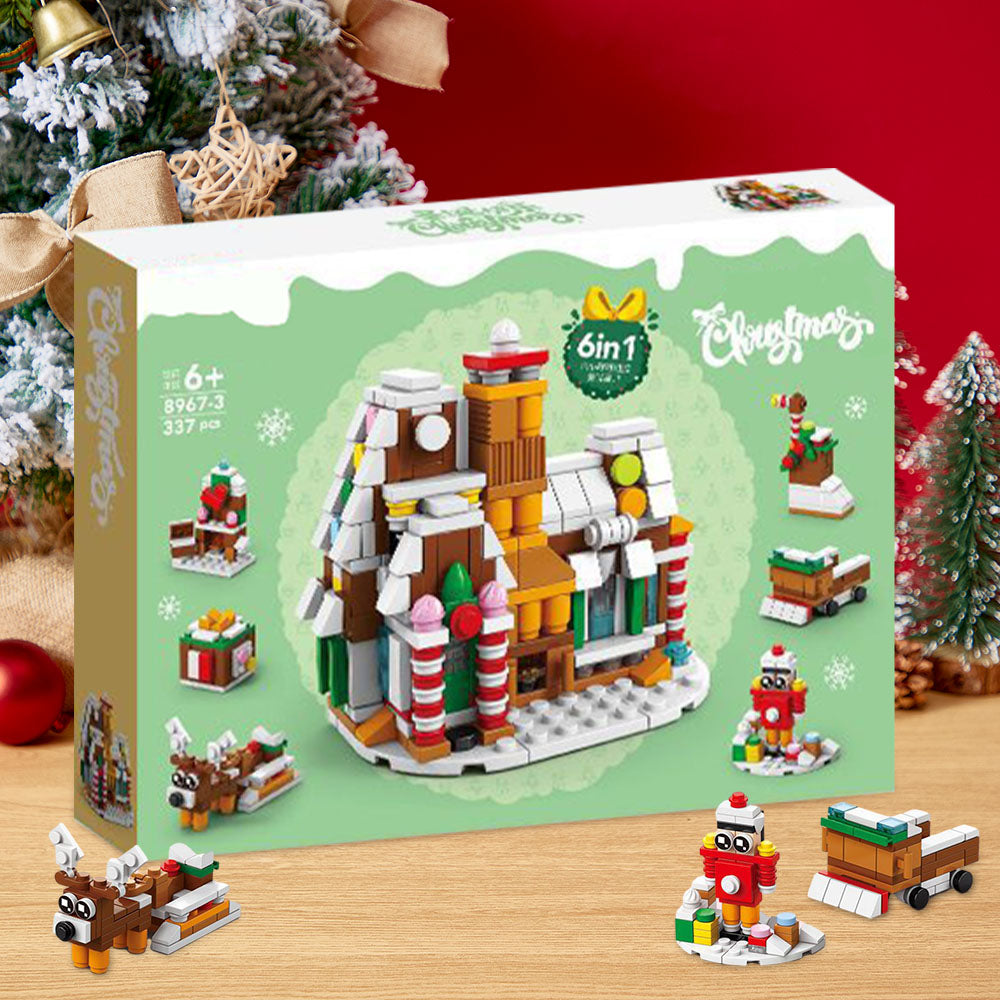 Christmas House Brick Figures  Surprise Blind Box  6 in 1 Brick Figures Gift Box