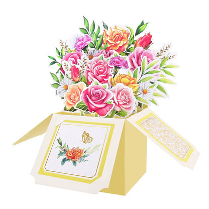 Colorful Floral Box Pop up Card for Valentine's Day