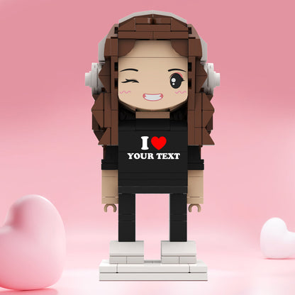 Valentine's Day Gifts Custom Brick Figures Personlized Text Brick Figures I LOVE XXX Brick Figures