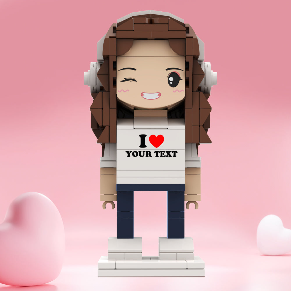 Valentine's Day Gifts Custom Brick Figures Personlized Text Brick Figures I LOVE XXX Brick Figures