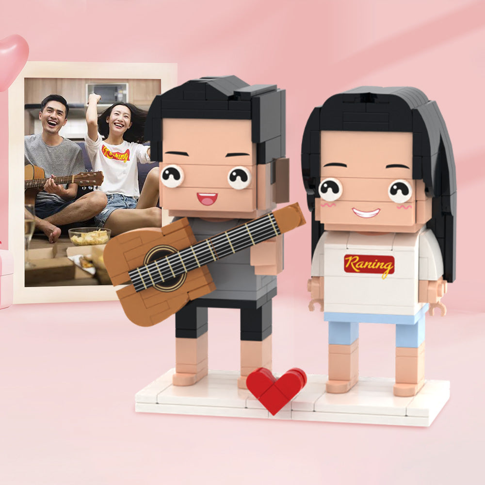 Suprise Valentine's Gifts Customizable Fully Body 2 People Custom Brick Figures Custom Building Block Gifts