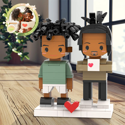 Fully Body Father's Day Gift Customizable Brick Figures Daddy and Son 2 People Custom Brick Figures For Dad On Father's Day