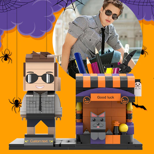 Halloween Gifts Custom Brick Figures Pen Holder Personalized Brick Figures and Pen Holder Pet Pen Holder